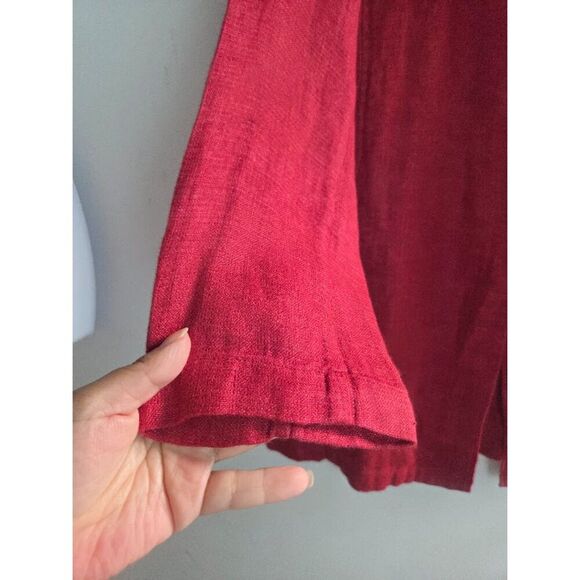 Eileen Fisher Women Burnt Red 100% Organic Linen Doubleweave Jacket size Medium - Picture 5 of 7